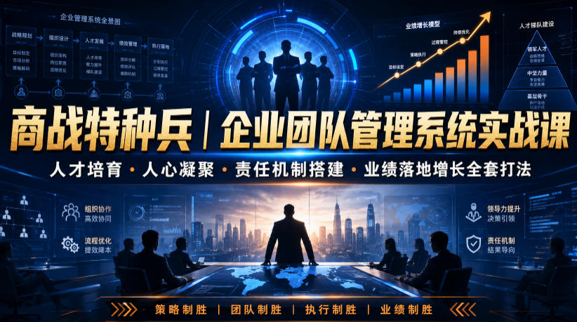 商战特种兵|企业团队管理系统实战课人才培育・人心凝聚・责任机制搭建・业绩落地增长全套打法网创吧-网创项目资源站-副业项目-创业项目-搞钱项目网创吧