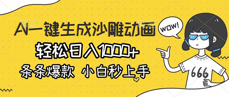 （17240期）AI一键生成沙雕动画，轻松日入1000+，条条爆款，小白秒上手网创吧-网创项目资源站-副业项目-创业项目-搞钱项目网创吧