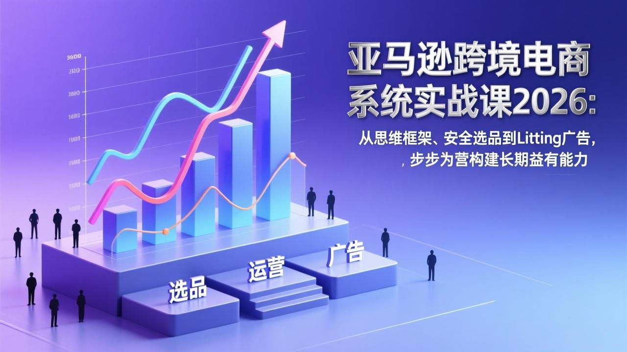 (17173期)亚马逊跨境电商系统实战课2026:从思维框架、安全选品到Listing广告,步步为营构建长期盈利能力网创吧-网创项目资源站-副业项目-创业项目-搞钱项目网创吧