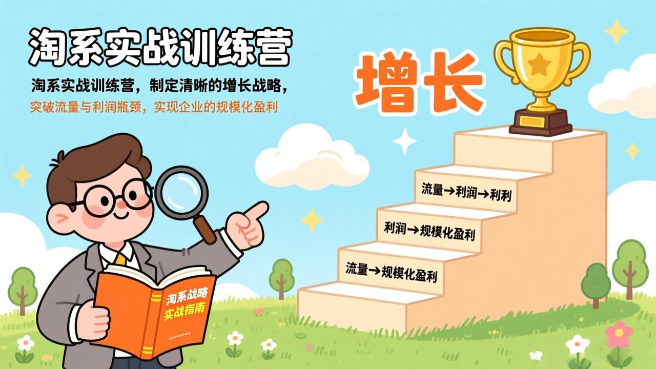 (17281期)淘系实战训练营,制定清晰的增长战略,突破流量与利润瓶颈,实现企业的规模化盈利网创吧-网创项目资源站-副业项目-创业项目-搞钱项目网创吧