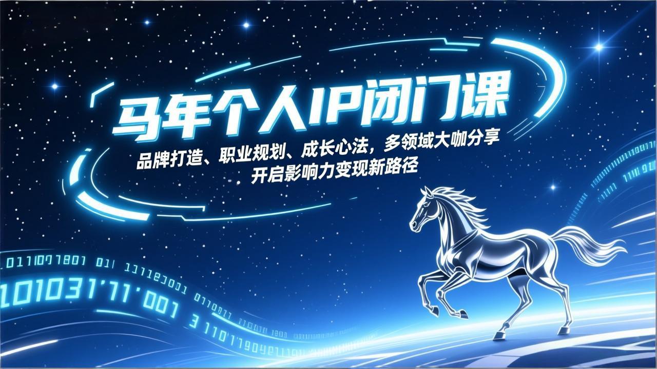 (17330期)马年个人IP闭门课,品牌打造、职业规划、成长心法,多领域大咖分享,开启影响力变现新路径网创吧-网创项目资源站-副业项目-创业项目-搞钱项目网创吧
