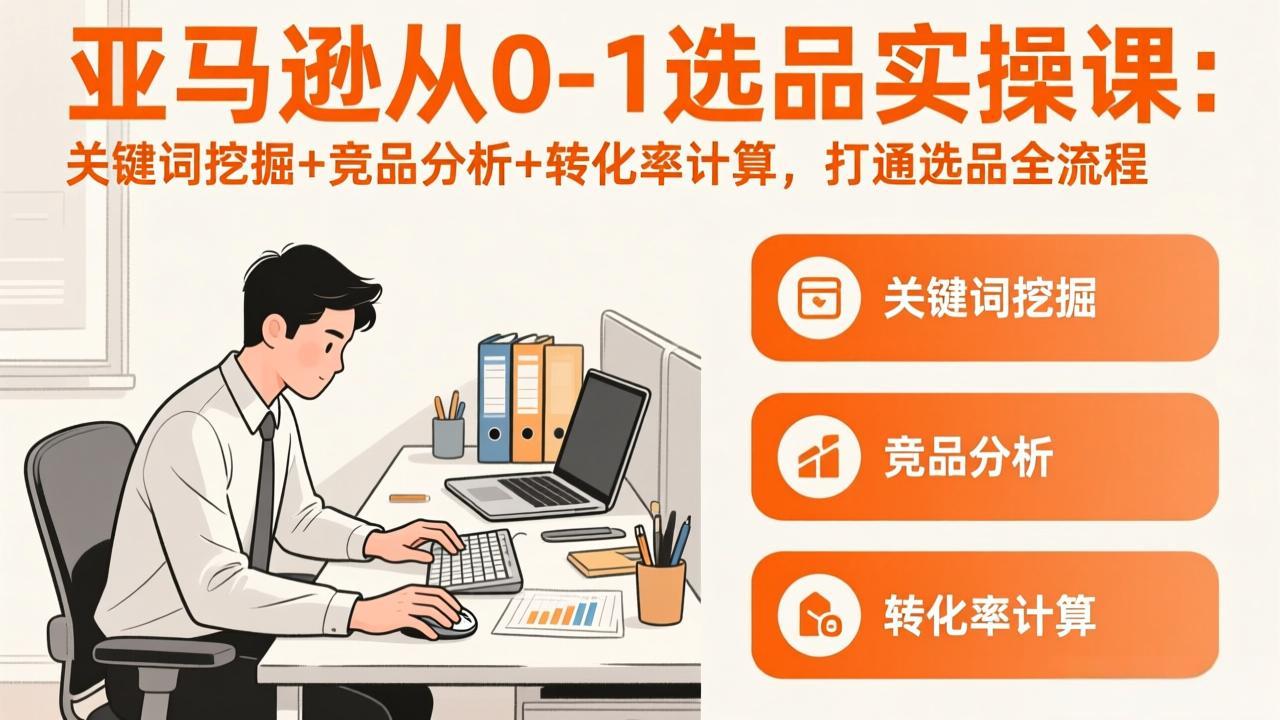 (17567期)亚马逊从0-1选品实操课(更新3月):关键词挖掘+竞品分析+转化率计算,47节打通选品全流程网创吧-网创项目资源站-副业项目-创业项目-搞钱项目网创吧