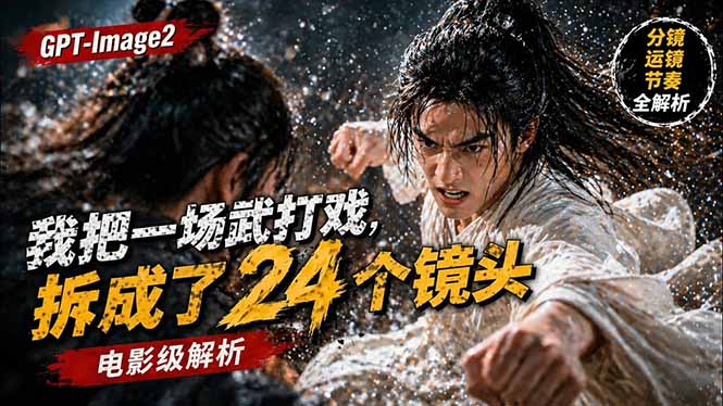 (18212期)用GPT-Image2,把一段武打对决拆成24个连续镜头,从人物建立、动作衔接、运镜节奏,到情绪爆发网创吧-网创项目资源站-副业项目-创业项目-搞钱项目网创吧