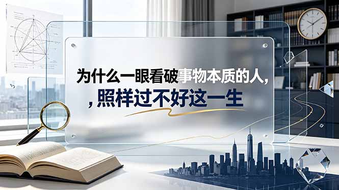 (19165期)付费文章:为什么一眼看破事物本质的人,照样过不好这一生网创吧-网创项目资源站-副业项目-创业项目-搞钱项目网创吧
