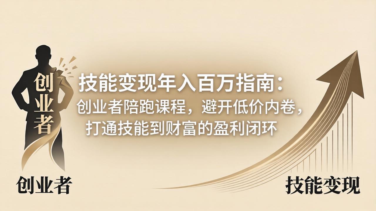 (18139期)技能变现年入百万指南:创业者陪跑课程,避开低价内卷,打通技能到财富的盈利闭环网创吧-网创项目资源站-副业项目-创业项目-搞钱项目网创吧