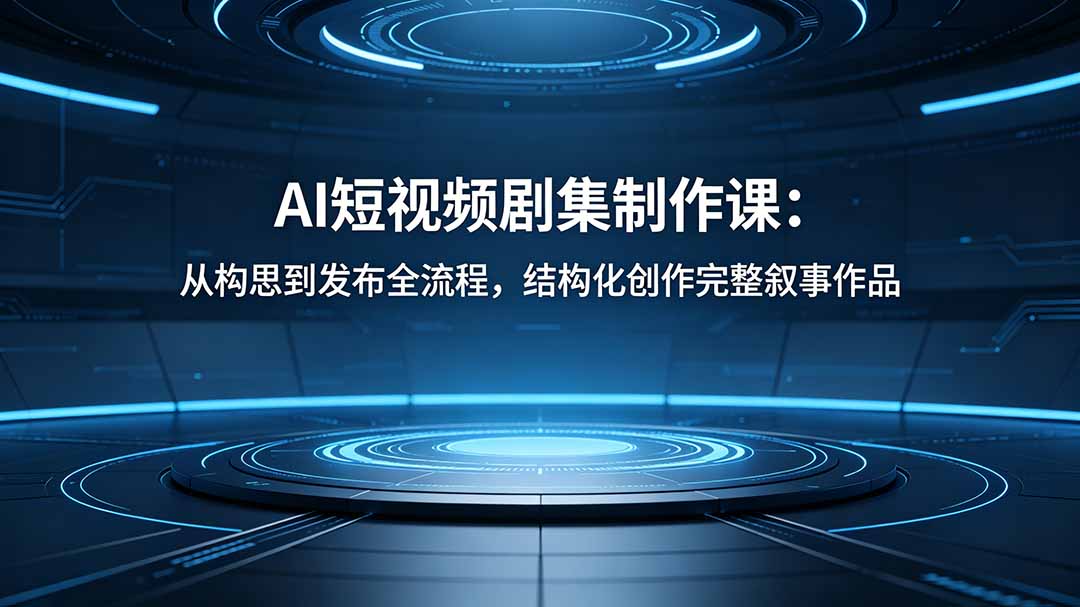 (18414期)AI短视频剧集制作课:从构思到发布全流程,结构化创作完整叙事作品网创吧-网创项目资源站-副业项目-创业项目-搞钱项目网创吧