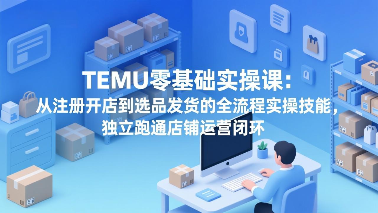 (17568期)TEMU零基础实操课:从注册开店到选品发货的全流程实操技能,独立跑通店铺运营闭环网创吧-网创项目资源站-副业项目-创业项目-搞钱项目网创吧