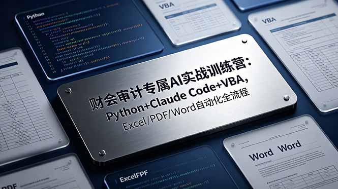 (19028期)财会审计专属 AI实战训练营:Python+Claude Code+VBA,Excel/PDF/Word自动化全流程网创吧-网创项目资源站-副业项目-创业项目-搞钱项目网创吧