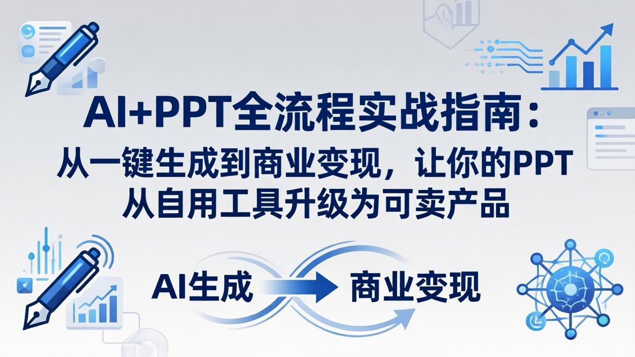 (18142期)AI+PPT全流程实战指南-更新4月21:从一键生成到商业变现,让你的PPT从自用工具升级为可卖产品网创吧-网创项目资源站-副业项目-创业项目-搞钱项目网创吧