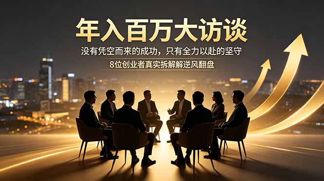 (18723期)年入百万大访谈:没有凭空而来的成功,只有全力以赴的坚守,8位创业者真实拆解逆风翻盘路网创吧-网创项目资源站-副业项目-创业项目-搞钱项目网创吧