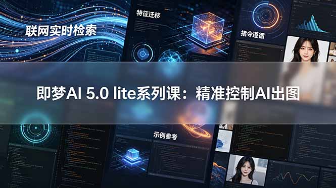 （18962期）即梦AI 5.0 lite实战课：联网实时检索+特征迁移+指令遵循+示例参考，精准控制AI出图网创吧-网创项目资源站-副业项目-创业项目-搞钱项目网创吧