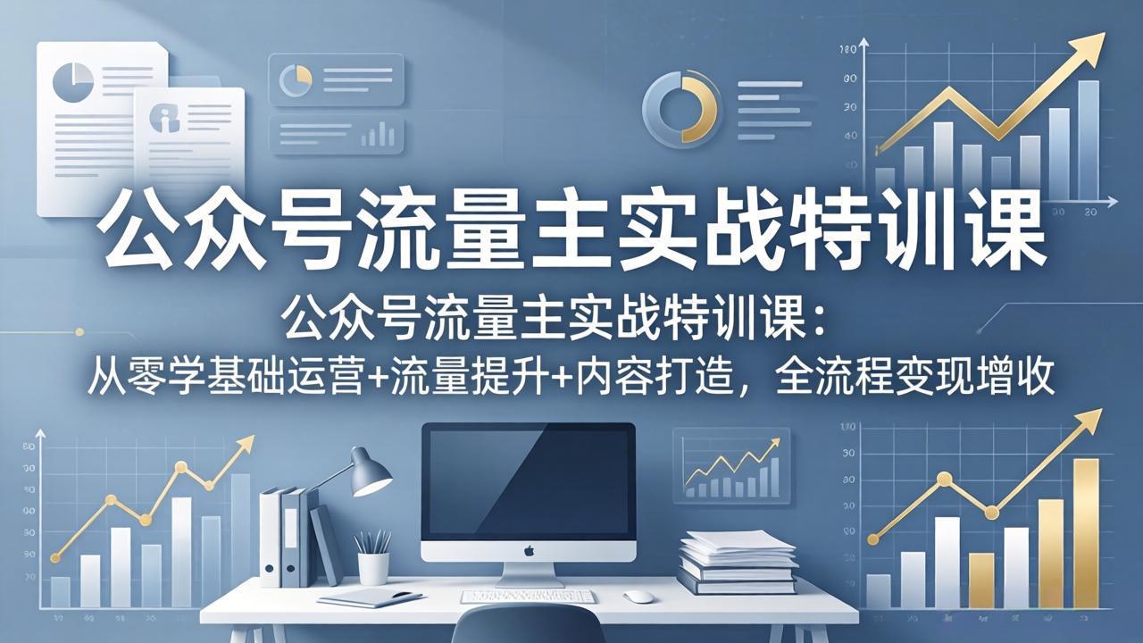 (18072期)公众号流量主实战特训课:从零学基础运营+流量提升+内容打造,全流程变现增收网创吧-网创项目资源站-副业项目-创业项目-搞钱项目网创吧