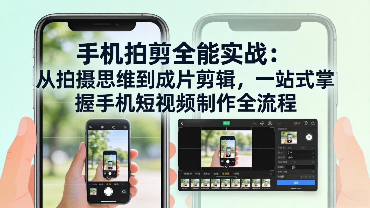 (17713期)手机拍剪全能实战:从拍摄思维到成片剪辑,一站式掌握手机短视频制作全流程网创吧-网创项目资源站-副业项目-创业项目-搞钱项目网创吧