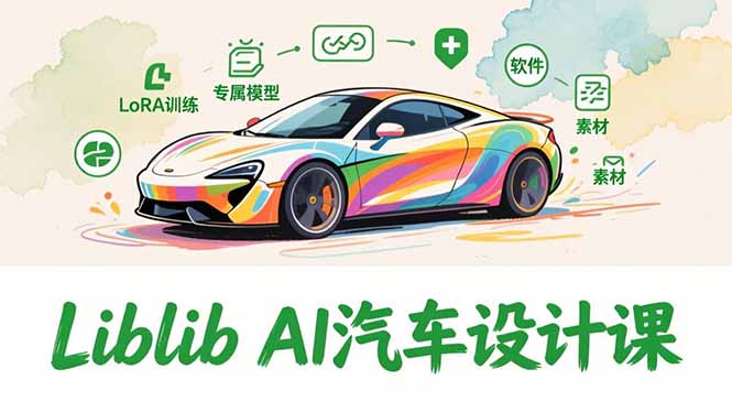 (16946期)2025Liblib AI汽车设计课,文生图入门、LoRA训练、专属模型,快速上手【实战+解说+软件+素材】网创吧-网创项目资源站-副业项目-创业项目-搞钱项目网创吧