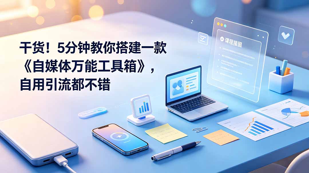 (19064期)干货!5分钟教你搭建一款《自媒体万能工具箱》,自用引流都不错网创吧-网创项目资源站-副业项目-创业项目-搞钱项目网创吧