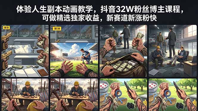 (18826期)体验人生副本动画教学, 抖音32W粉丝博主课程,可做精选独家收益,新赛道新涨粉快网创吧-网创项目资源站-副业项目-创业项目-搞钱项目网创吧