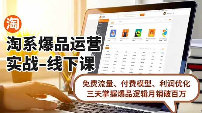 (16715期)淘系爆品运营实战-线下课,免费流量、付费模型、利润优化,三天掌握爆品逻辑月销破百万网创吧-网创项目资源站-副业项目-创业项目-搞钱项目网创吧