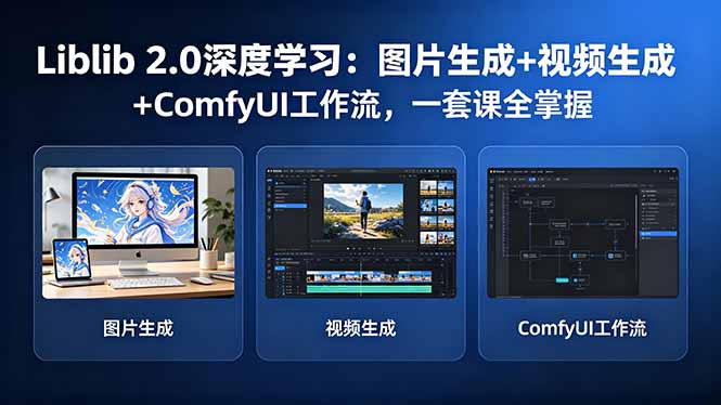 (18349期)Liblib 2.0深度学习:图片生成+视频生成+ComfyUI工作流,一套课全掌握网创吧-网创项目资源站-副业项目-创业项目-搞钱项目网创吧