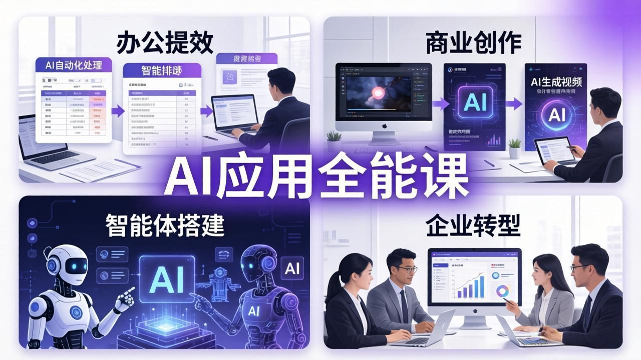 (18042期)AIGC 应用师全能课-更新:办公提效、商业创作、智能体搭建、企业转型,一站式学会AI应用网创吧-网创项目资源站-副业项目-创业项目-搞钱项目网创吧
