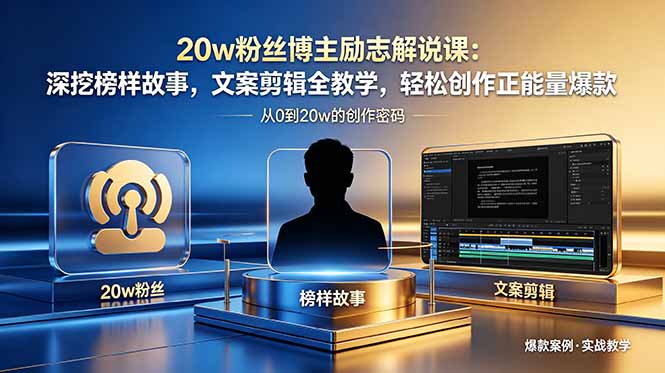 (18648期)20w粉丝博主励志解说课:深挖榜样故事,文案剪辑全教学,轻松创作正能量爆款网创吧-网创项目资源站-副业项目-创业项目-搞钱项目网创吧