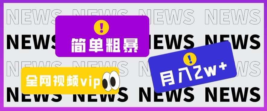 简单粗暴零成本,高回报,全网视频VIP掘金项目,月入2万+【揭秘】网创吧-网创项目资源站-副业项目-创业项目-搞钱项目网创吧