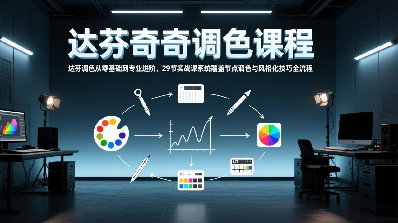 (17484期)达芬奇调色从零基础到专业进阶,29节实战课系统覆盖节点调色与风格化技巧全流程网创吧-网创项目资源站-副业项目-创业项目-搞钱项目网创吧