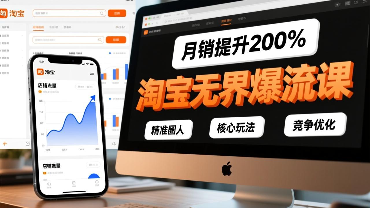 (17132期)淘宝无界爆流课,精准圈人、核心玩法、竞争优化,快速引爆店铺流量,月销提升200%网创吧-网创项目资源站-副业项目-创业项目-搞钱项目网创吧