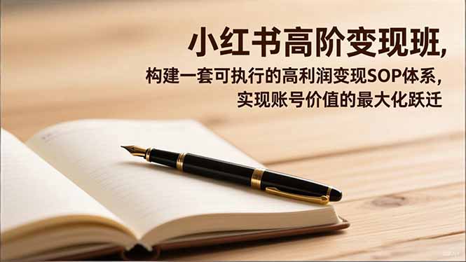 (16633期)小红书高阶变现班,构建一套可执行的高利润变现SOP体系,实现账号价值的最大化跃迁网创吧-网创项目资源站-副业项目-创业项目-搞钱项目网创吧