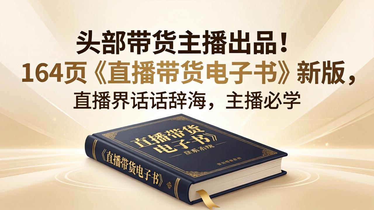 (18056期)头部带货主播出品!164页《直播带货电子书》新版,直播界话术辞海,主播必学网创吧-网创项目资源站-副业项目-创业项目-搞钱项目网创吧