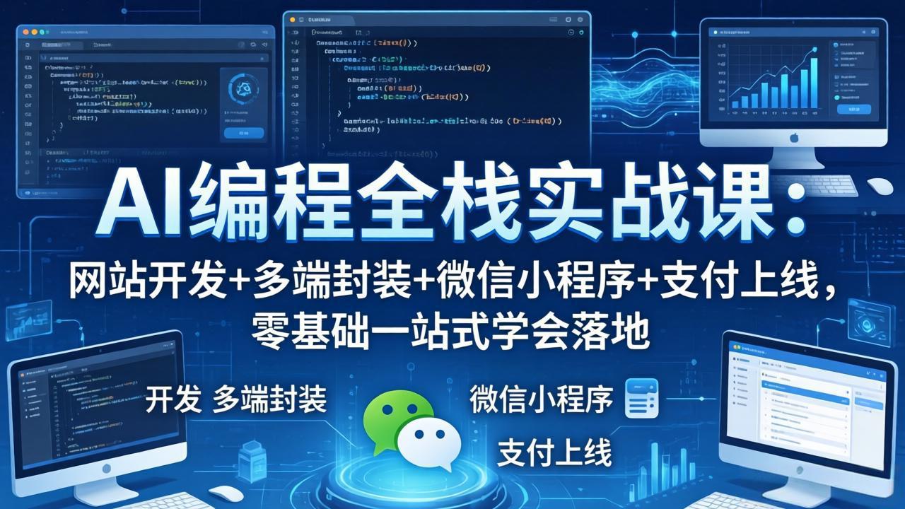 (18049期)AI编程全栈实战课:网站开发+多端封装+微信小程序+支付上线,零基础一站式学会落地网创吧-网创项目资源站-副业项目-创业项目-搞钱项目网创吧