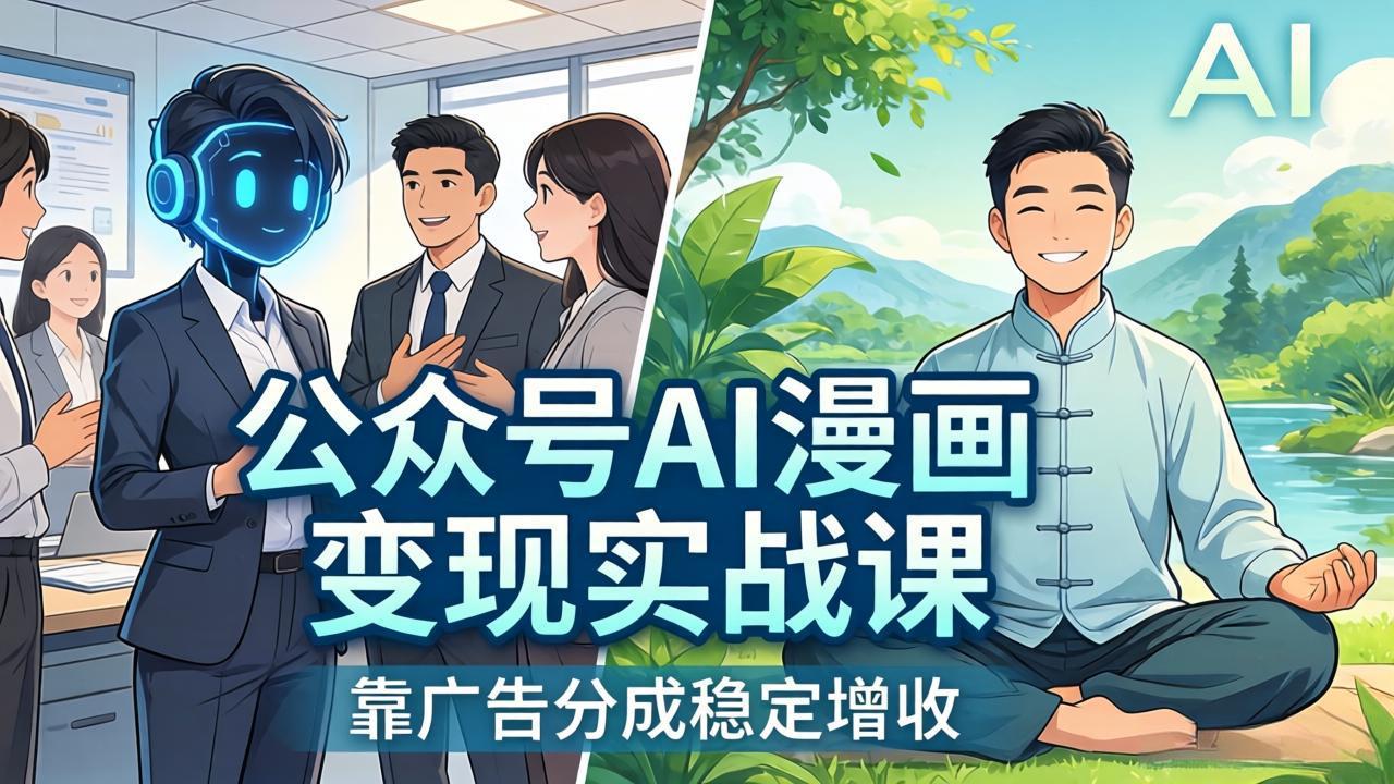 (17921期)公众号AI漫画变现实战课:星座/职场/养生多赛道+智能体发文,靠广告分成稳定增收网创吧-网创项目资源站-副业项目-创业项目-搞钱项目网创吧