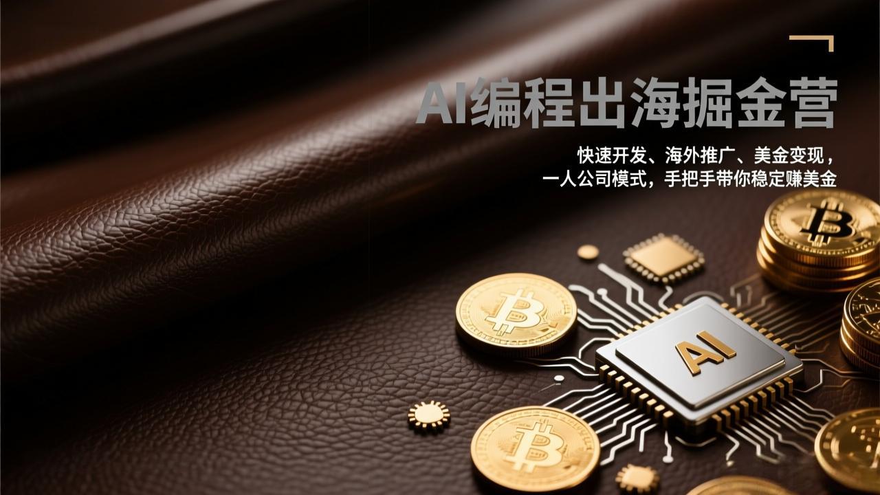 (17308期)AI编程出海掘金营:快速开发、海外推广、美金变现,一人公司模式,手把手带你稳定赚美金网创吧-网创项目资源站-副业项目-创业项目-搞钱项目网创吧