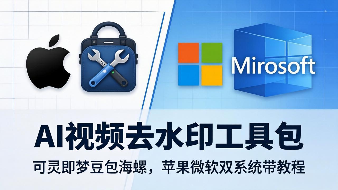 (18073期)AI视频去水印工具包:可灵即梦豆包海螺,苹果微软双系统带教程网创吧-网创项目资源站-副业项目-创业项目-搞钱项目网创吧