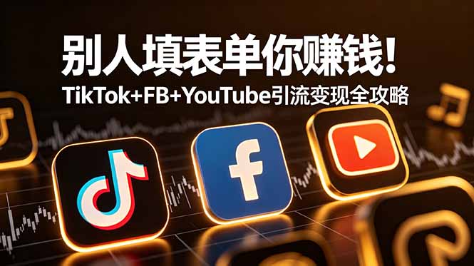 (19018期)别人填表单你赚钱!TikTok+FB+YouTube 引流变现全攻略【原创双语字幕】网创吧-网创项目资源站-副业项目-创业项目-搞钱项目网创吧
