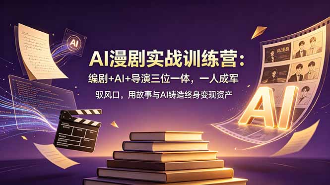 (19032期)AI漫剧实战训练营:编剧+AI+导演三位一体,一人成军 驭风口,用故事与AI铸造终身变现资产网创吧-网创项目资源站-副业项目-创业项目-搞钱项目网创吧