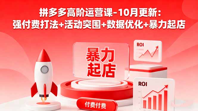 (16366期)拼多多高阶运营课-10月更新:强付费打法+活动突围+数据优化+暴力起店网创吧-网创项目资源站-副业项目-创业项目-搞钱项目网创吧
