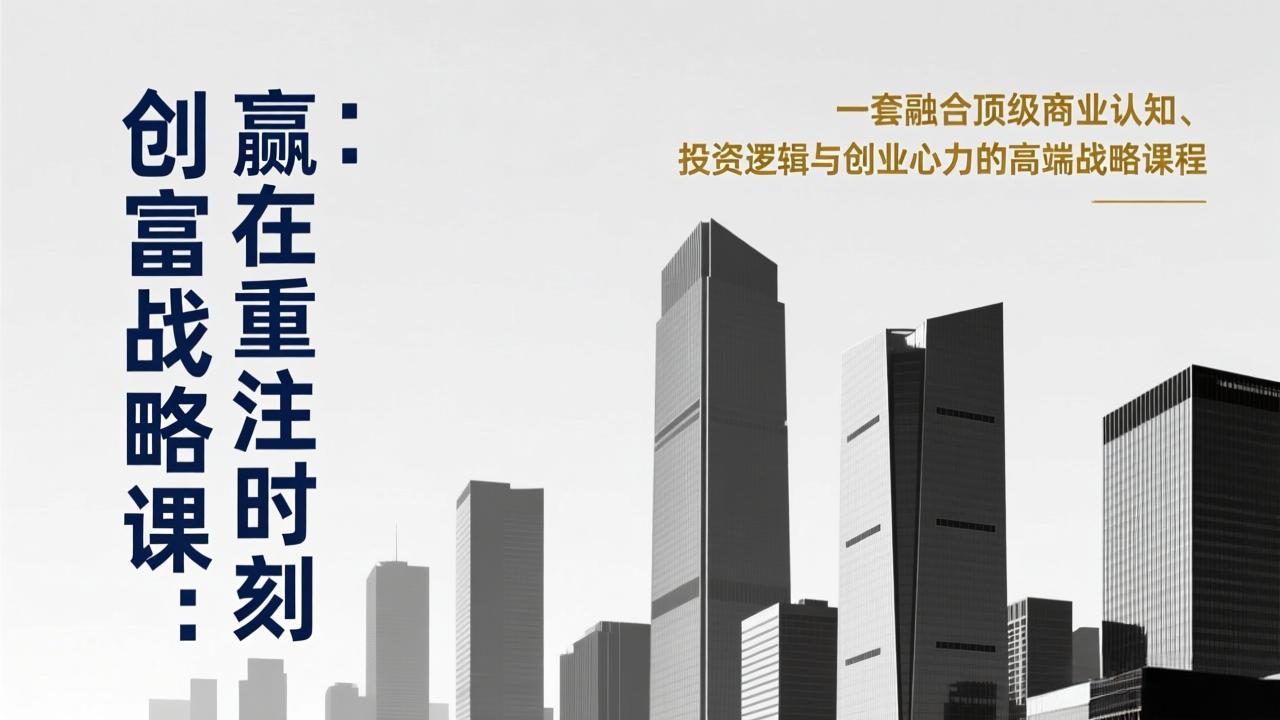 (17337期)《创富战略课:赢在重注时刻》一套融合顶级商业认知、投资逻辑与创业心力的高端战略课程网创吧-网创项目资源站-副业项目-创业项目-搞钱项目网创吧