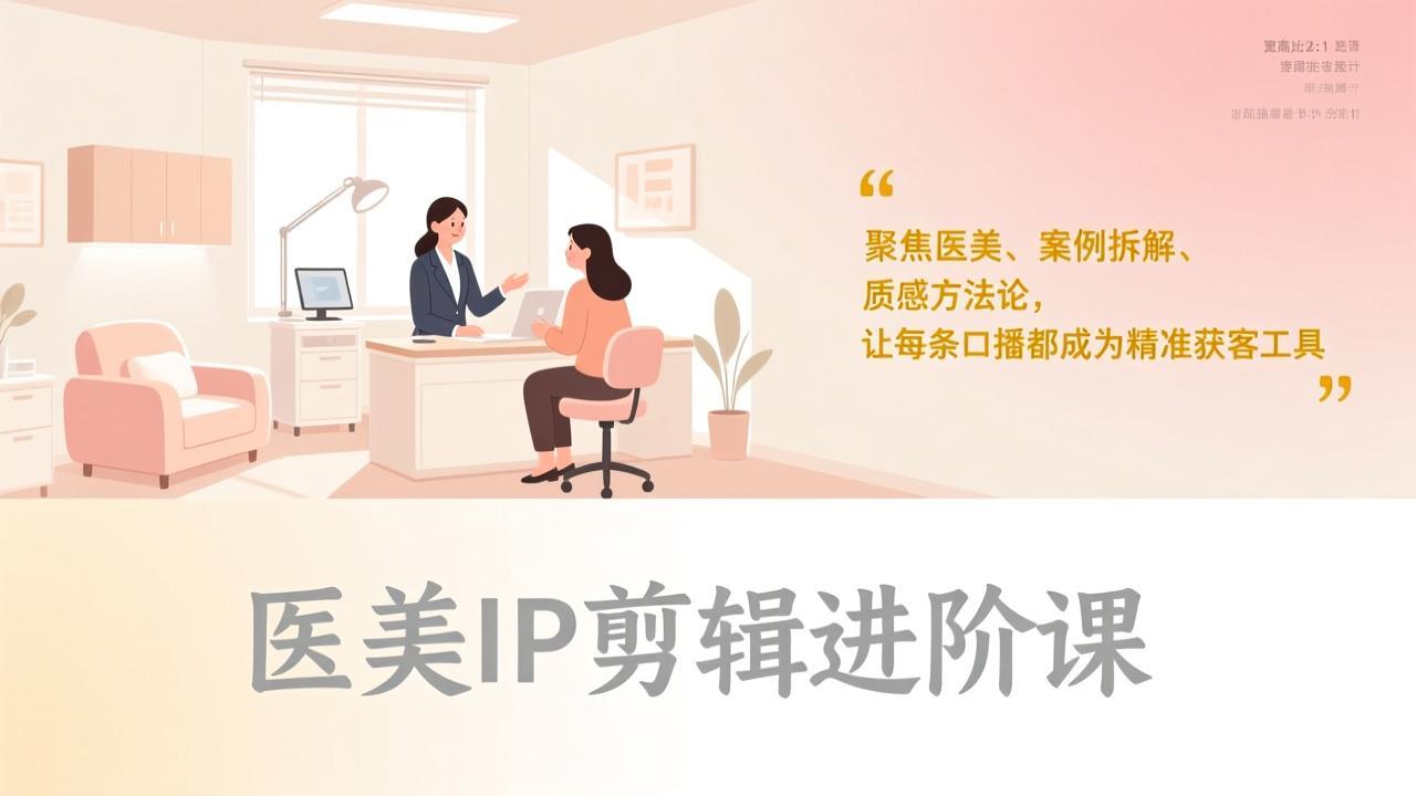(17303期)医美IP剪辑进阶课,聚焦医美、案例拆解、质感方法论,让每条口播都成为精准获客工具网创吧-网创项目资源站-副业项目-创业项目-搞钱项目网创吧