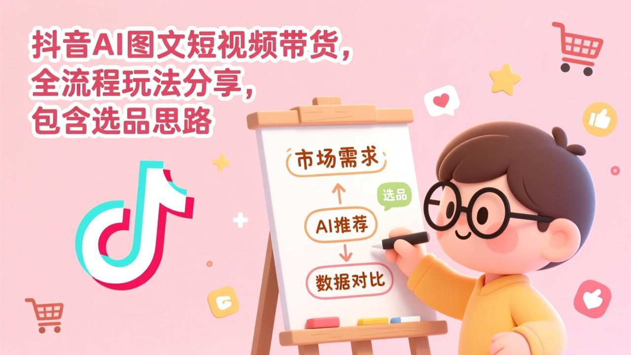 （17177期）抖音AI图文短视频带货，全流程玩法分享，包含选品思路网创吧-网创项目资源站-副业项目-创业项目-搞钱项目网创吧