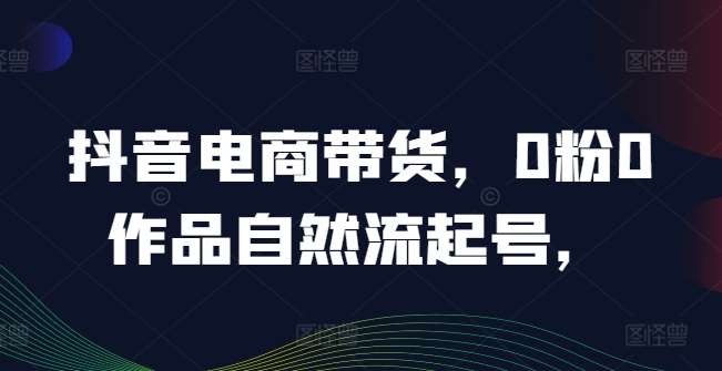 抖音电商带货,0粉0作品自然流起号,热销20多万人的抖音课程的经验分享网创吧-网创项目资源站-副业项目-创业项目-搞钱项目网创吧
