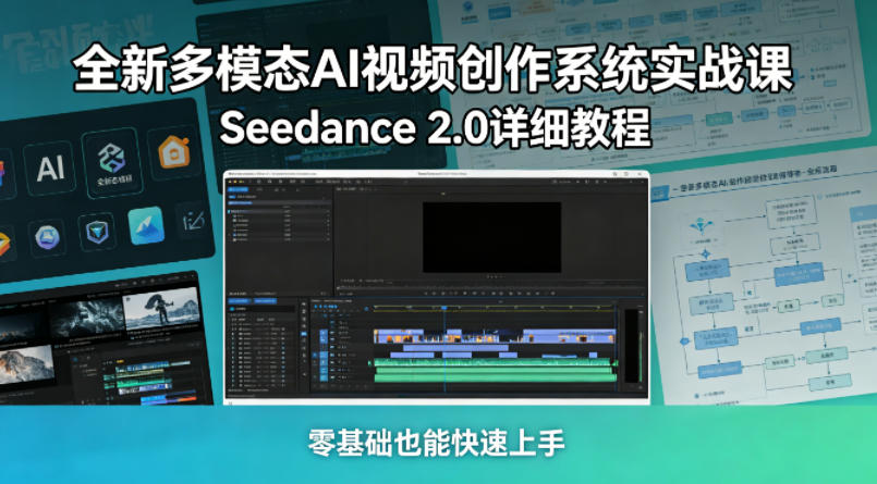 全新多模态AI视频创作系统实战课,Seedance 2.0详细教程,零基础也能快速上手网创吧-网创项目资源站-副业项目-创业项目-搞钱项目网创吧