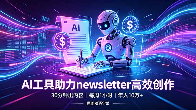 (18279期)做newsletter怕费时间?AI工具帮你30分钟出内容,每周1小时,年入10万+【原创双语字幕】网创吧-网创项目资源站-副业项目-创业项目-搞钱项目网创吧