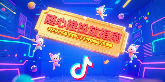 （15291期）随心推投放指南，脚本设计加数据监测，三阶段自然流拉升策略网创吧-网创项目资源站-副业项目-创业项目-搞钱项目网创吧