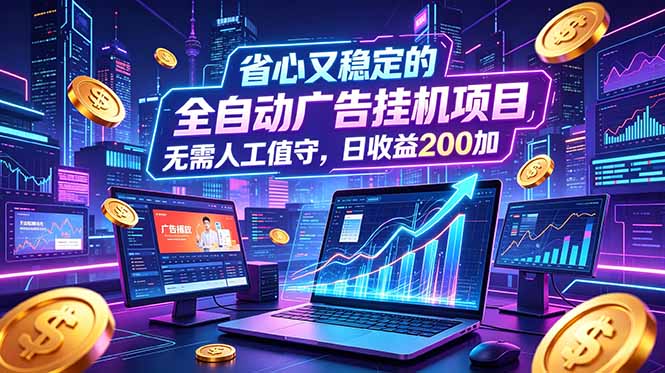 （18899期）全自动广告挂机项目，全程无需人工值守。稳定创收每日收益200+网创吧-网创项目资源站-副业项目-创业项目-搞钱项目网创吧