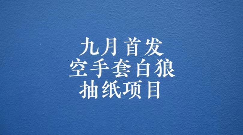 0成本，日入100-500空手套白狼抽纸项目，保姆级教学网创吧-网创项目资源站-副业项目-创业项目-搞钱项目网创吧