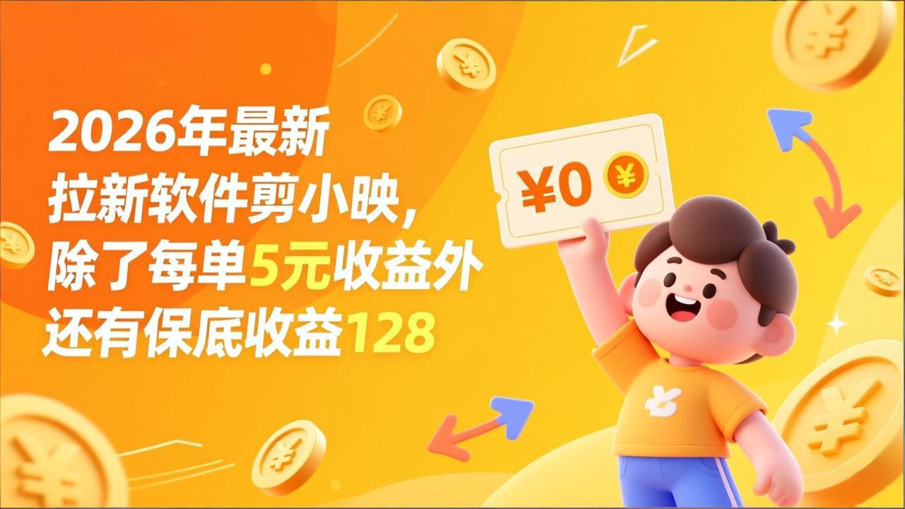 (17306期)最新拉新软件剪小映,除了每单5元收益外还有保底收益128网创吧-网创项目资源站-副业项目-创业项目-搞钱项目网创吧