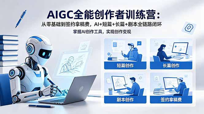 (18403期)AIGC全能创作者训练营:从零基础到签约拿稿费,AI+短篇+长篇+剧本全链路闭环网创吧-网创项目资源站-副业项目-创业项目-搞钱项目网创吧