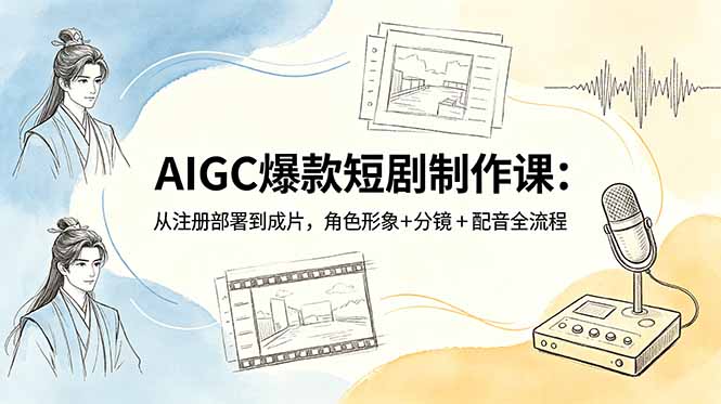 (18676期)AIGC爆款短剧制作课:从注册部署到成片,角色形象+分镜+配音全流程网创吧-网创项目资源站-副业项目-创业项目-搞钱项目网创吧