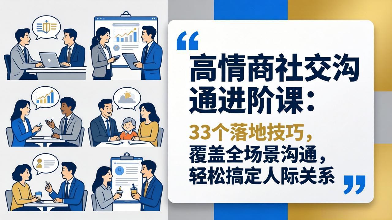 (18176期)高情商社交沟通进阶课:33个落地技巧,覆盖全场景沟通,轻松搞定人际关系网创吧-网创项目资源站-副业项目-创业项目-搞钱项目网创吧