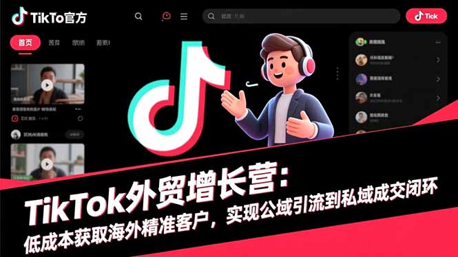 (16522期)TikTok外贸增长营:低成本获取海外精准客户,实现公域引流到私域成交闭环网创吧-网创项目资源站-副业项目-创业项目-搞钱项目网创吧